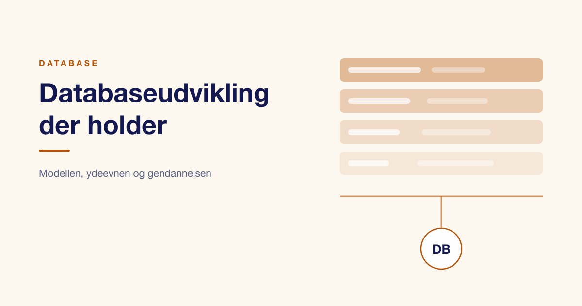 Databaseudvikling: modellen, ydeevnen og gendannelsen